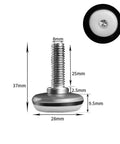 Adjustable Furniture Leveling Feet Set With Stainless Steel And Nylon Base Easy Height Adjustment Multi Size Options M6 M8 M10 Threads And 15 To 40mm Lengths 20 Pcs For Cabinets Tables Desks And Beds, 8mm thread, 28mm base