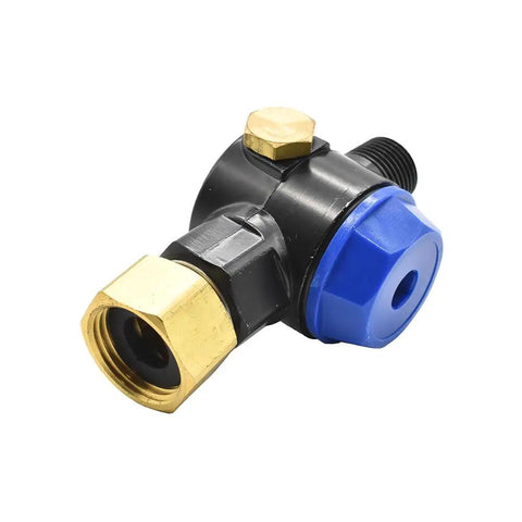 Water Inlet Filter 3/4 Inch Female NH to 1/2 Inch MNPT Blue for High Pressure Cleaners, showing brass connector and durable black housing