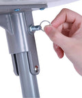 Hand inserting locking pin into a stainless steel mechanism, demonstrating Top Tier Stainless Steel 304 Plunger Springs And Pull Locking Pins Built Tough For Heavy Duty Jobs No Rust Hassle Straight Shot Install Ready To Rock 4 Pack M10 Metric.