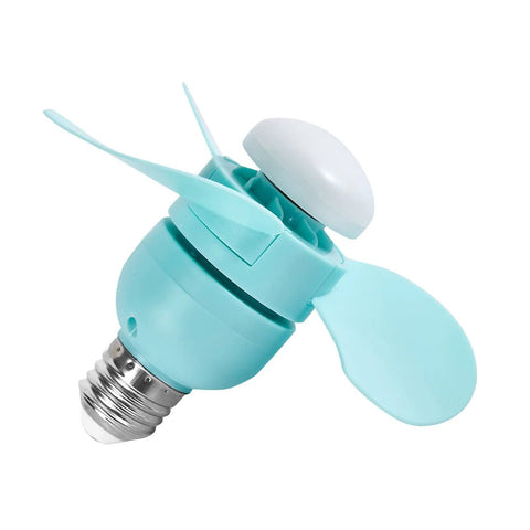 Veltros E27 Ceiling Fan with LED Light Quiet for Kitchen, turquoise ceiling fan bulb with two blades for compact spaces.