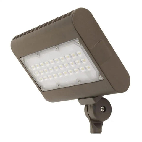 Bronze 50W 6000 Lumens LED Flood Light With Adjustable Head IP65 Wet Rated Die Cast Aluminum Housing Polycarbonate Lens Towin Driver Commercial Grade Outdoor Floodlight