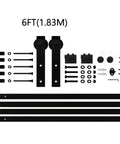 Heavy Duty Barn Door Track Kit With Hook Hanger And Smooth Guide Rail Roller System Rust Resistant Sliding Door Hardware Set With Full Accessories Built To Last And Easy Install For Home Projects 1.83m Package A, black steel components laid out.