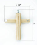Front view of BESTNULE leather strap cutter with wooden handle and crossbar ruler, 6-1/2 in wide by 8 in tall
