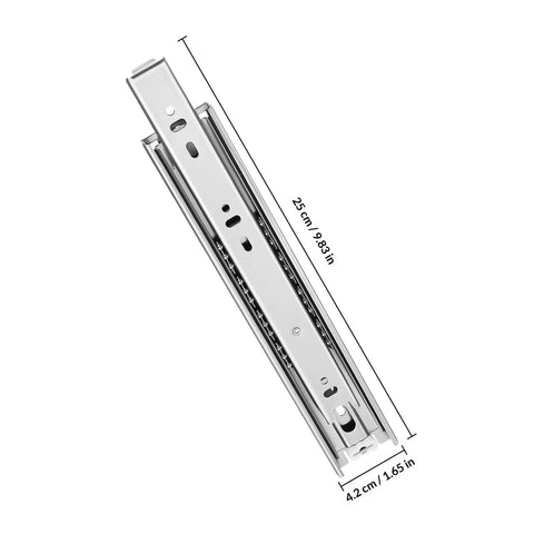 Heavy Duty 10 Inch Full Extension Drawer Slides Made From 304 Stainless Steel, 1 Pair, detailed product dimensions shown