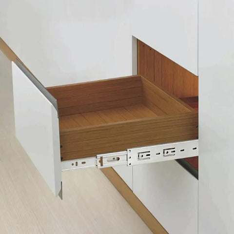 Beefy Full Extension Drawer Slides 3 Fold Soft Close With Ball Bearing Stainless Steel Rails for Cabinets 350mm installed