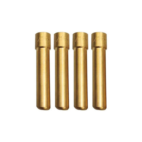 10 Piece Premium Tig Welding Electrode Collets With Wedge Design For 1.6 2.4 3.2Mm And 1.0Mm Sizes fits WP17 18 Torch Kits, gold metal.