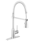 RV Kitchen Faucet With Pull Down Sprayer And High Arc Swivel Spout, Spring Loaded, Single Handle Water Control, Chrome Finish