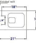 Dimensions diagram for Replacement Soft Closing Toilet Seat For WD333 Elongated White With Quiet Soft Drop Hinge System.