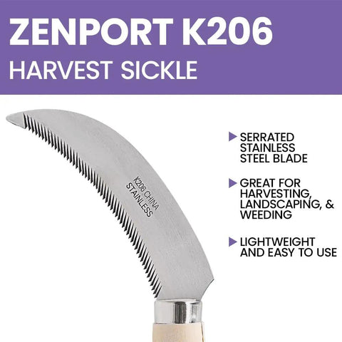 Stainless Steel Sickle With Wood Handle 4.3 Inch Blade For Berry Fruit Veggie And Flower Harvesting Curved Hook Blade Product
