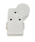 Close-up of white Four Pin Refrigerator PTC Starter Relay With Overload Protector Two Pack Plug And Play Direct Replacement For Faulty Start Devices.