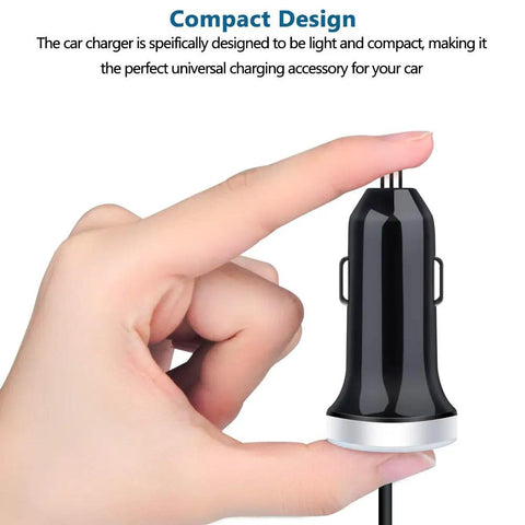Hella Fast USB C Car Charger For Samsung Galaxy S Series Models And Newer A Lineup Devices Features Dead Serious Charging Speeds For Zero Sweat Commutes held in hand demonstrating compact design.