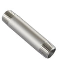 Stainless Steel One Half Inch NPT Male Threaded Eight Inch Pipe Nipple Fittings For DIY Plumbing Projects, 304 Grade, Corrosion Resistant
