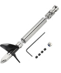 Drive Shaft With Propeller Universal Joint For RC Boat stainless steel kit with 2 blade paddle; includes hex key and fittings.