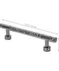 Side view of knurled retro Zinc Alloy Cabinet Pull Handle for kitchen and bath, 5.3 inch length, 1.2 inch height