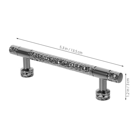 Side view of knurled retro Zinc Alloy Cabinet Pull Handle for kitchen and bath, 5.3 inch length, 1.2 inch height