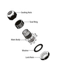 Diagram of Nylon Cable Gland Kit Waterproof IP68 Set With Adjustable Locknut Joints For M8 M10 M12 M16 M18 M20 Army Green 10 Piece Pack.