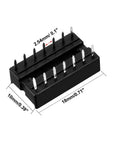 20 Pack DIP IC Socket Adapters 2.54mm Pitch Dual Row 14 Pin Soldering Socket For DIP IC Chips Durable Plastic Construction