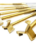 Top Shelf 7 Piece Multi Curve Angle Forstner Drill Bit Set With Heavy Duty Titanium Coating showing titanium-coated drill bits.