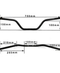 7/8 Inch 22mm Cafe Racer Drag Handlebar Universal Fit For Motorcycle Bobber Motocross Dirt Pit Bike Black Dimension Guide