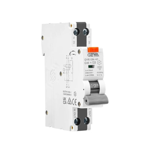 Heavy Duty 25 Amp Rcbo Circuit Breaker With No Hassle Leakage Protection and Slick Overcurrent Guard for Home Wiring Setups side view