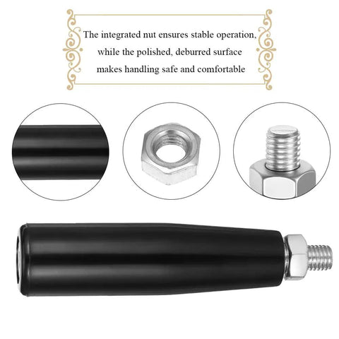 Built Tough Revolving Handle Knob Handwheel M12 X 120mm Threaded Stem Lathe Crank with nut and threaded grip details