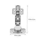 Soft Close Hidden Cabinet Hinges For Corner Cabinets With Damping System For Quiet Operation And Smooth Self Closing Easy Installation Includes Screws 2 Pack Zerodeko, silver metal hinge, front view