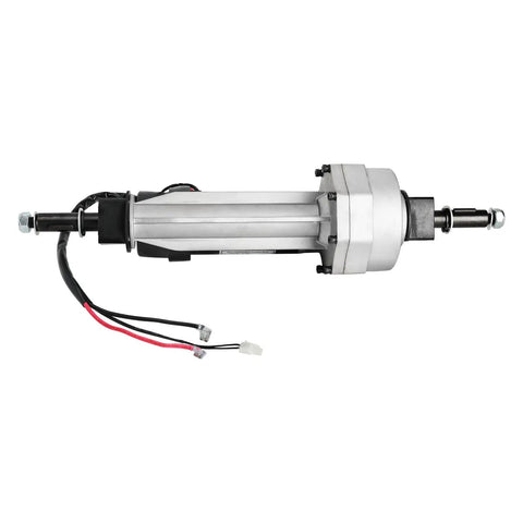 24V 350W Brushed Differential Motor Transaxle With Gear Reduction for DIY scooters, shown in horizontal position with wires.