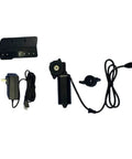 Heavy Duty 24V Height adjustable desk motor kit with manual control components including motor, controller, and power adapter.