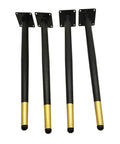 Heavy Lifter Cone Metal Table Legs 4 Pack, Rust Resistant Iron Furniture Base For DIY Desks And Cabinets, metal legs with gold tips