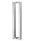 Heavy Duty Commercial Grade 1200mm 48 Inch Stainless Steel 304 Push Pull Door Handle With 1.2mm Thick Wall Square Rectangle Design Mirror Polished Chrome Finish Standoffs And Hex Set Screws For Built To Last Rock Solid Door Hardware, front view