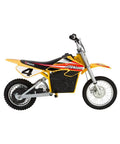Electric Dirt Bike For Kids MX650 Dirt Rocket Off Road Motocross Bike with Dual Suspension Riser Handlebars in bright yellow