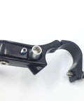 Close-up of black aluminum alloy brake lever for 22.2mm clamp handlebar, additional road bike brake lever set for dual position braking