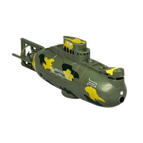 Green Mini RC Submarine Remote Control Boat Waterproof Dive Toy For Pools And Bathtubs Water Parks And Outdoor Fun Portable Submersible