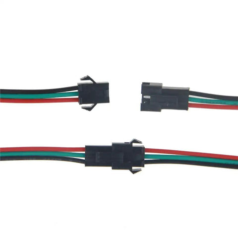 Plug And Play 3 Pin SM LED Connector Cable Set 15cm 20AWG For WS2812B WS2812 WS2811 SK6812 RGBW Strips Pigtails with connectors