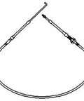Beefed-Up Throttle Cable Replacement For 986 1086 1486 1586 3088 3288 3488 3688 5088 5288 5488 Tractors, 72 And A Half Inch Total Length, OEM 1251797C2 And 104079C1, Fits Hydro And Standard Models. Black throttle cable with curved ends.