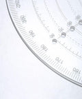 Clear acrylic round center finder compass for drawing circles; woodworking lathe tool.