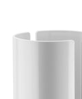 Close-up of Birillo Toilet Paper Roll Container White Designer Bath Accessory by Piero Lissoni in PMMA Plastic Minimalist Modern Bathroom Organizer