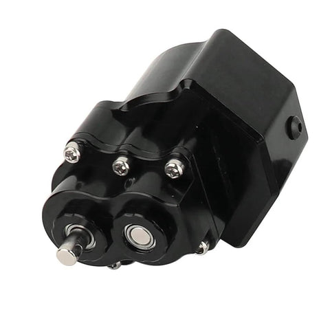 Black Beefed-Up All Metal Front Planetary Transmission With Prefixal Gearbox and Hardened Steel Drive Shaft for 1/10 RC Crawler