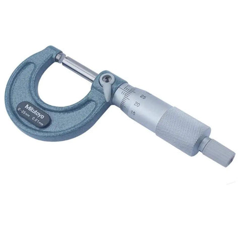 Outside Micrometer 0 to 25mm with 0.01mm Graduation and ±0.002mm Accuracy, handheld tool with smooth control knob