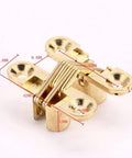 Hidden 8x42MM Concealed Cross Door Hinge With 180 Degree Swing for Wood Doors, Gold Finish, Side View with Measurements