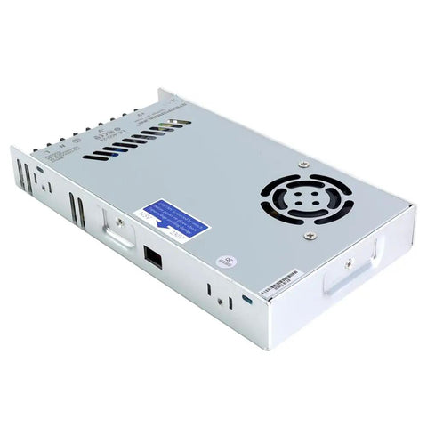 Beefy 400W 24V 16.6A Switching Power Supply For Stepper Motors And CNC Router Kits 115V And 230V dual input shown from above angle
