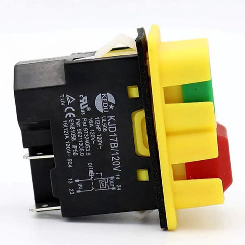 Industrial 120V 16A Four Pin Push Button Switch With Waterproof PVC Cover for saw, drill, grinder, cutting machine on off control