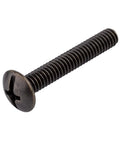 Top Shelf Pack Of Twenty Knockout Antique Brass Truss Head Machine Screws Size Eight Thirty Two One Quarter Inch Long For Sweet Hardware Projects And Dresser Drawer Pulls Ready To Mount And Grips Damn Tight close-up of a single threaded brass screw.