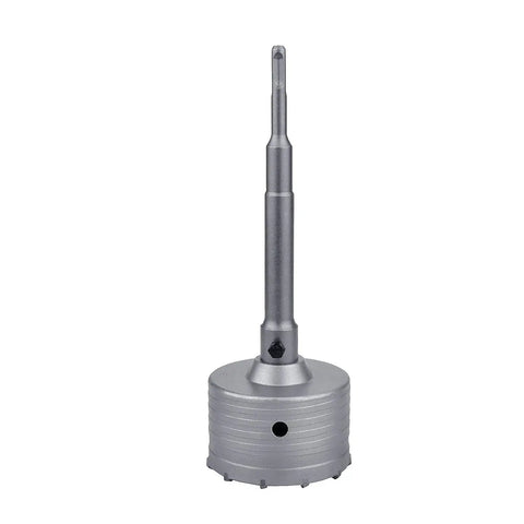 Built Like A Tank 4 Inch Concrete Hole Saw With 220mm Sds Plus Shank Rod Featuring Heavy Duty Alloy Steel Construction.
