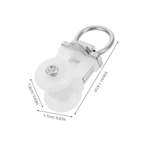 30 Pack Double Wheel Curtain Track Rollers With Rock Solid Alloy Plastic Pulleys for smooth glide and quick curtain upgrades.