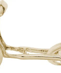 Premium 14K Yellow Gold Rickshaw Charm crafted for classic European charm bracelets, 10.4 x 17.95 mm dangle piece.