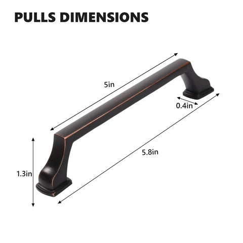 Two Pack Center To Center 128mm Matte Nickel Brushed Finish Cabinet Pulls dimensions illustration, stainless steel handles