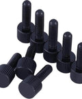 Black Stainless Steel Circle Thumb Screws Set Twenty Pieces M2 X 5mm Knurled Head Plain Type Metric Manual Adjustment Screws