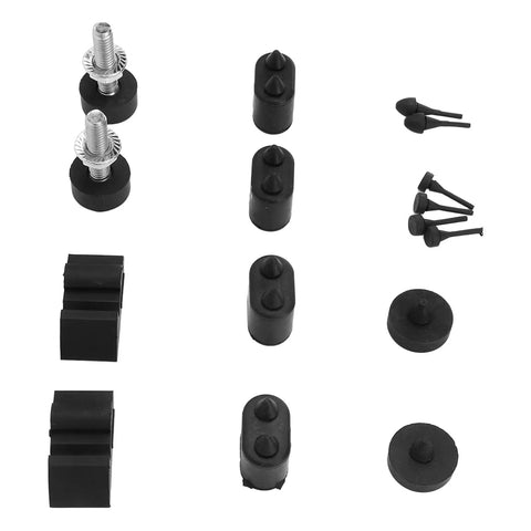 Upgrade Your 1967-1969 Camaro With This Durable Bumper Kit Featuring Heavy Duty Metal And Rubber Plugs. A Perfect Stopper Solution For Both Coupe And Convertible Models To Keep Your Ride Looking Sharp Without Worrying About Wear Or Tear In The Long Haul. metal and rubber bumper stop kit with screws for Camaro 67-69 body repair