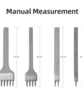 Leather Punch Kit For DIY Leathercraft, 4mm Hole Punch Set With 1 2 4 6 Teeth, showing prong chisels with measurement markings